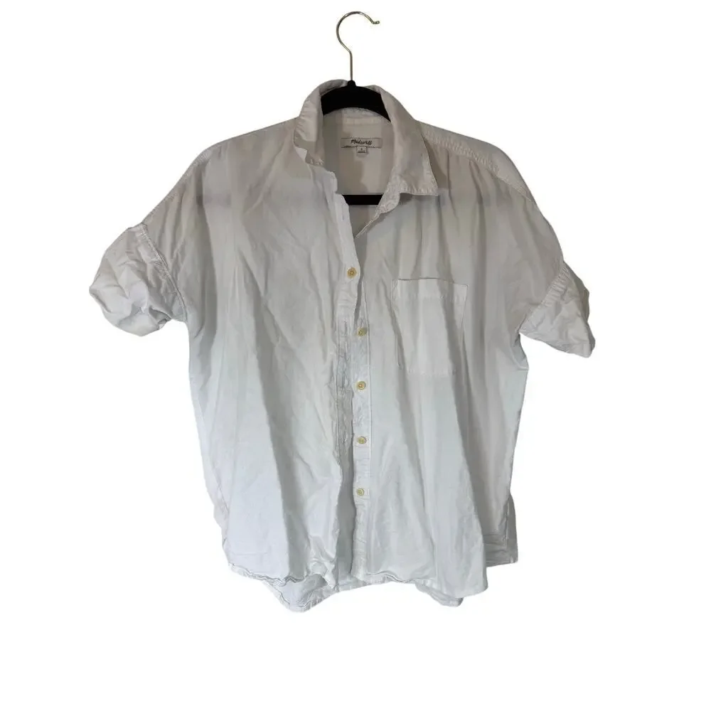 Madewell Linen-blend courier pleat-back shirt size S